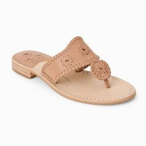 NEW JACK ROGERS women's original jacks flat sandal in café au lait